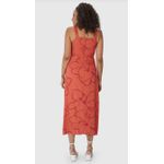 Vestido Midi Feminino Acinturado Fenda Frontal Em Viscolinho