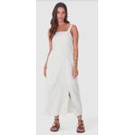Vestido Midi Feminino Acinturado Fenda Frontal Em Viscolinho
