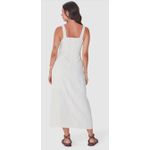 Vestido Midi Feminino Acinturado Fenda Frontal Em Viscolinho
