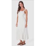 Vestido Midi Feminino Acinturado Fenda Frontal Em Viscolinho