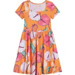 Carinhoso - Vestido Antúrios Menina Laranja
