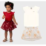Conjunto Menina Saia Estampada Em Organza - Carinhoso
