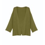 Twin Set com Cardigan Regata em Malha Tricô de Viscose Verde