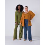 Twin Set com Cardigan Regata em Malha Tricô de Viscose Preto