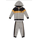 Conjunto Moletom Carinhoso Jaqueta Capuz Moletom Casaco Frio Calça Jogger Cinza Infantil 