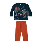 Conjunto Infantil Menino Dinossauro Roqueiro Elian Marinho