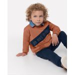 Carinhoso Conjunto Blusão e Calça Moletom Menino Marrom