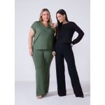 Conjunto Sublime Moletinho Feminino Blusa e Calça Malha Premium Preto