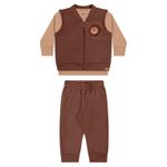 Conjunto Bebê Menino Colete e Calça Elian Marrom