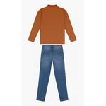Conjunto Menino Polo Jeans Malwee Carinhoso Camel