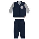 Conjunto Bebê Menino Colete e Calça Elian Preto