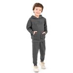 Conjunto Infantil Menino Moletom Com Capuz Elian Cinza