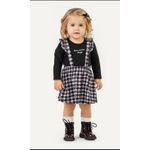 Conjunto Bebê Menina Vestido xadrez e Blusa Colorittá Preto