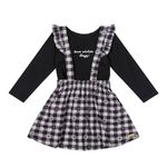 Conjunto Bebê Menina Vestido xadrez e Blusa Colorittá Preto
