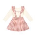 Conjunto Bebê Menina Vestido Xadrez e Blusa Colorittá Rosa