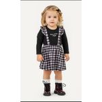 Conjunto Bebê Menina Vestido Xadrez e Blusa Colorittá Rosa