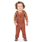 Conjunto Bebê Menina Jardineira Bordada Elian Laranja