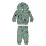 Conjunto Bebê Menino Moletom Animais Elian Verde