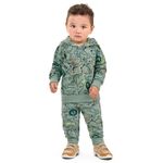 Conjunto Bebê Menino Moletom Animais Elian Amarelo