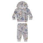 Conjunto Bebê Menino Moletom Animais Elian Cinza