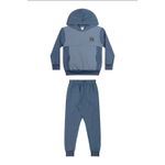 Conjunto Infantil Menino Blusão Texturizado Elian Azul