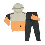 Conjunto Longo Feminino Jaqueta de Moletom com Capuz e Legging Molecotton Elian