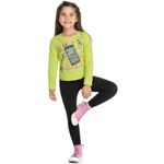 Conjunto Blusa e Legging Menina Infantil Elian Preto