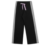 Conjunto Infantil Longo Elian Color Block Blusa Cropped + Calça Wide Leg Menina - Preto