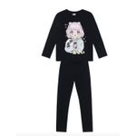 Conjunto Menina Infantil Longo de Blusão em Moletom e Legging Brandili