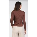 BLUSA BÁSICA MALHA MANGA LONGA GOLA Marrom