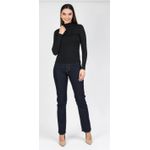 BLUSA BÁSICA MALHA MANGA LONGA GOLA PRETA