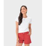 Blusa Básica Feminina Baby Look Em Algodão Branca