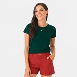 Blusa Básica Feminina Baby Look Em Algodão