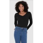 Blusa Básica Feminina Manga Longa Cotton Light
