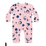 Macacão Bebê Menina Estampado Elian Rosa Claro