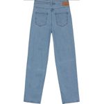 Calça Feminina Mom Bolso Funcional Em Jeans Com Elastano