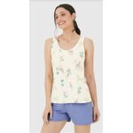Pijama Feminino Regata Estampada Em Algodão
