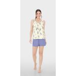 Pijama Feminino Regata Estampada Em Algodão