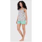 Pijama Feminino Regata Estampada Em Algodão