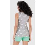 Pijama Feminino Regata Estampada Em Algodão