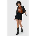 T-Shirt Feminina Slim Estampa Efeito Metalizado Em Algodão - ENFIM