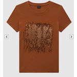 T-Shirt Feminina Slim Estampa Efeito Metalizado Em Algodão - ENFIM