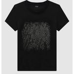 T-Shirt Feminina Slim Estampa Efeito Metalizado Em Algodão - ENFIM