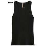 BLUSA MALHA CANELADO TRACY PRETA