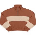 Blusa moletom com ziper Camel
