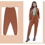 Calça em moletom flanelado Camel