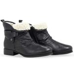 Bota Feminina Bottero 348401 Chelsea Couro Cano Curto Pelo - Preto
