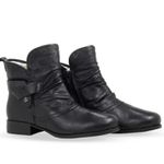 Bota Feminina Bottero 348401 Chelsea Couro Cano Curto Pelo - Preto