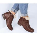 Bota Feminina Bottero 348401 Chelsea Couro Cano Curto Pelo - Preto