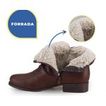 Bota Feminina Bottero 348401 Chelsea Couro Cano Curto Pelo - Preto